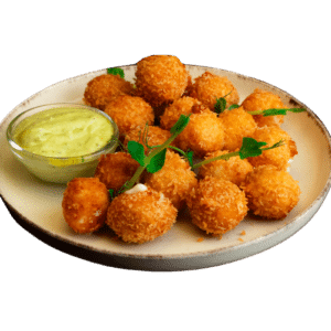 BALLS WITH MOZZARELLA CHEESE AND TZATZIKI SAUCE